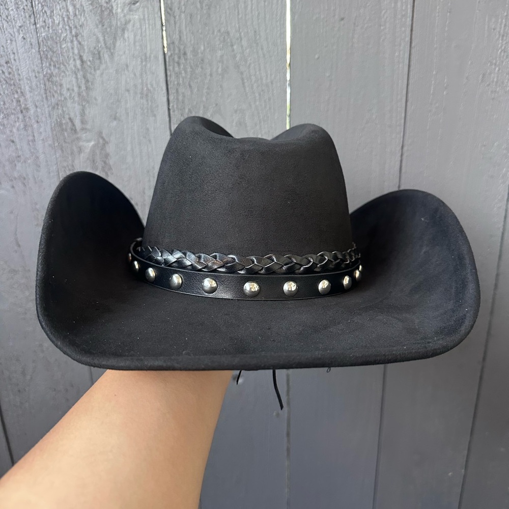 Black Studded Cowboy Hat